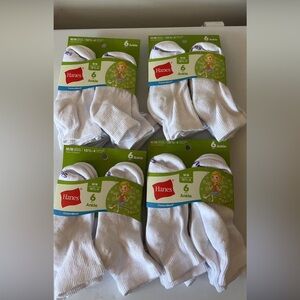 Hanes White Ankle Socks 6-Pack